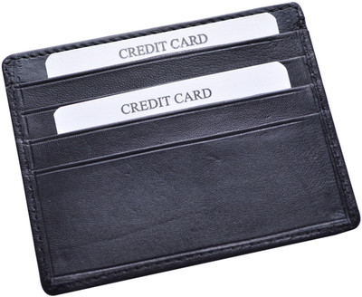 

Knott Men Formal Black Genuine Leather Card Holder(8 Card Slots)