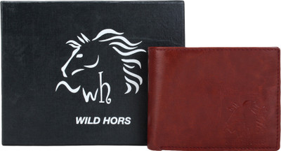 

wild hors Men Maroon Genuine Leather Wallet(8 Card Slots), Cherry brown