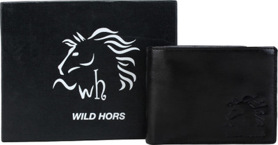 

wild hors Men Casual Black Genuine Leather Wallet(8 Card Slots)