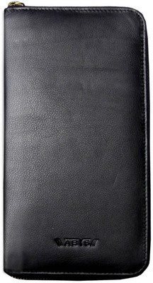 

ABYS Men Black Genuine Leather Wrist Wallet(10 Card Slots)