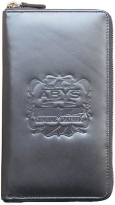 

ABYS Men Black Genuine Leather Wrist Wallet(14 Card Slots)