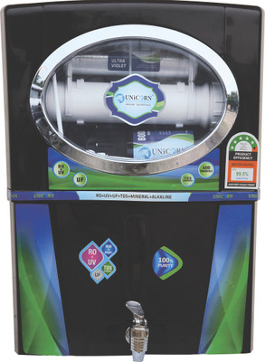 

Unicorn BROOKS A 12 L RO + UV + UF Water Purifier(Black, Green)