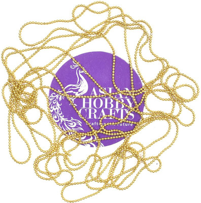 

AsianHobbyCrafts Ball Chains Shiny & Glittery - For Jewelery Making/Designing & Craft Work 5 Mtr :Golden