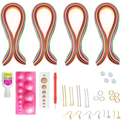 

BestUBuy Multi Colour Paper Quilling Jewellery Making Kit for Beginners