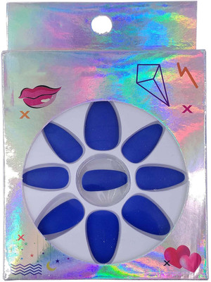

One Personal Care Premium False Nails | Matte Finish UBB173-05 Fluorescent Blue(Pack of 12)