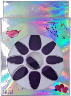

One Personal Care Premium False Nails | Matte Finish UBB173-03 Purple(Pack of 12)