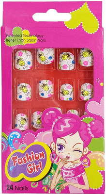 

One Personal Care artificial nail White, Pink, Yellow(Pack of 24)