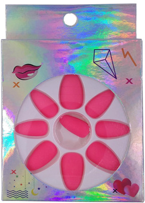 

One Personal Care Premium False Nails | Matte Finish UBB173-010 Dark Fluorescent Pink(Pack of 12)