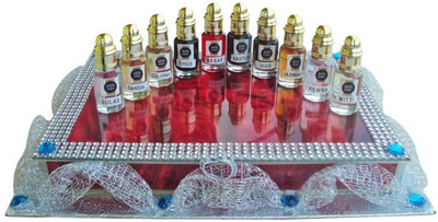 

ASHTAAROMAS Combo of 10 Pcs Attar GULAB , SANDAL , GULHINA , KHUS Herbal Attar Herbal Attar(Gul Hina)