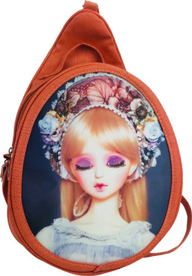 

Lelys Artificial Leather 1.5 L Backpack(Multicolor), Orange
