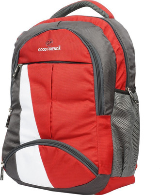 

Good Friends Casual Waterproof 21 L Laptop Backpack(Red, Grey)