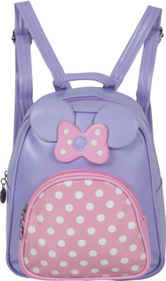 

Bazaar Pirates Polka Dots Small Mini Handbag Cum 3 L Backpack(Purple, Pink)