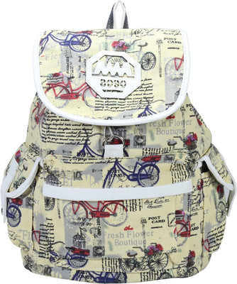 

Desence Women & Girls Stylish Backpack for College/School/Travel - Printed Canvas -with Adjustable Strap 10 liters (Yellow) 10 L Backpack(Multicolor)