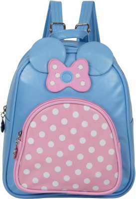 

Bazaar Pirates Polka Dots Small Mini Handbag Cum 3 L Backpack(Blue, Pink)