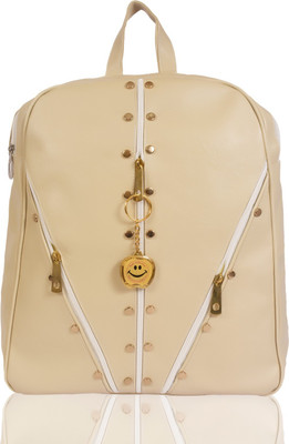 

Beets Collection Leather Backpack School Bag Student 8 L Backpack (White) Color 8 L Backpack(Beige)