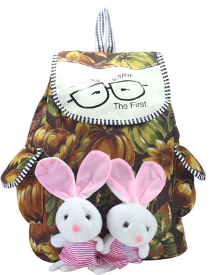 

Desence Women & Girls Stylish Backpack for College/School/Travel - Doll Printed Canvas -with Adjustable Strap 10 liters (Brown) 10 L Backpack(Multicolor)