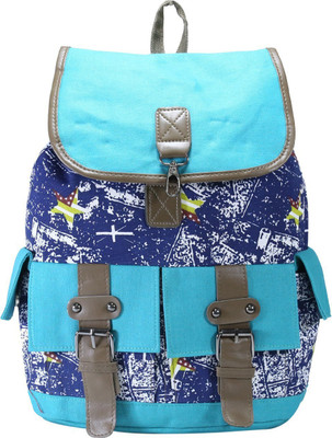 

Desence Women & Girls Stylish Backpack for College/School/Travel - Printed Canvas -with Adjustable Strap 10 liters (Green) 10 L Backpack(Multicolor)
