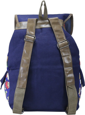 

Desence Women & Girls Stylish Backpack for College/School/Travel - Printed Canvas -with Adjustable Strap 10 liters (Blue) 10 L Backpack(Blue)