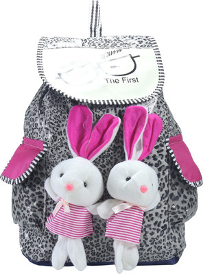 

Desence Women & Girls Stylish Backpack for College/School/Travel - Doll Printed Canvas -with Adjustable Strap 10 liters (Grey) 10 L Backpack(Grey)