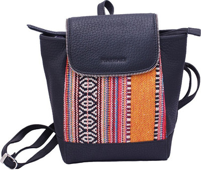 

MAYRAKI Black BAGPACK (Genuine Leather) 0 L Backpack(Multicolor), Black;multiprint