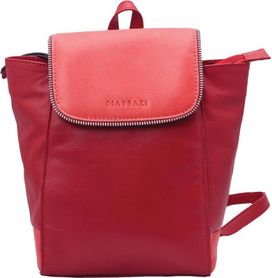 

MAYRAKI Malibu : Yellow BAGPACK (Genuine Leather) 2 L Backpack(Maroon), Red