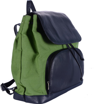 

Â Yew Leather Labs YL-01007 Green 16 L Backpack(Green, Black)