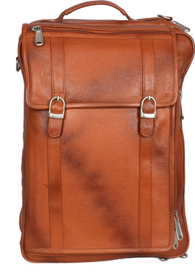 

OBANI Leather Laptop Backpack 18 L Laptop Backpack(Brown), Tan