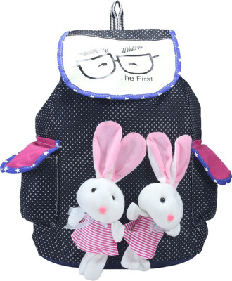 

Desence Women & Girls Stylish Backpack for College/School/Travel - Doll Printed Canvas -with Adjustable Strap 10 liters (Black) 10 L Backpack(Black)
