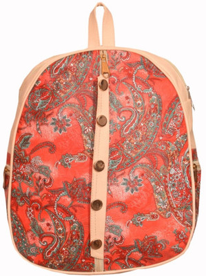 

mra fashion Beautiful Printed Backpack for Girls / Women (red beige) 1ps 3.5 L Backpack(Beige, Orange)
