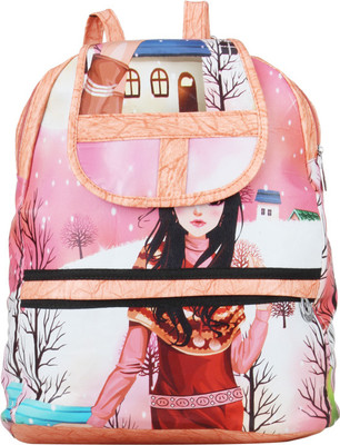

Aadhunik Libaas Printed Stylish Office, Tution, College & Travelling Backpacks for Girls 10 L Backpack(Multicolor), Pink