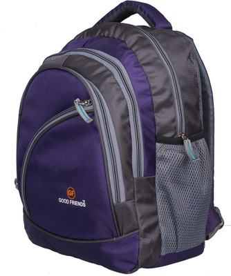 

Good Friends Waterproof 15.6 L Laptop Backpack(Grey, Purple)