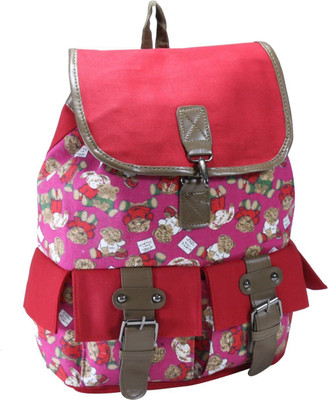 

Desence Women & Girls Stylish Backpack for College/School/Travel - Printed Canvas -with Adjustable Strap 10 liters (Red) 10 L Backpack(Multicolor)