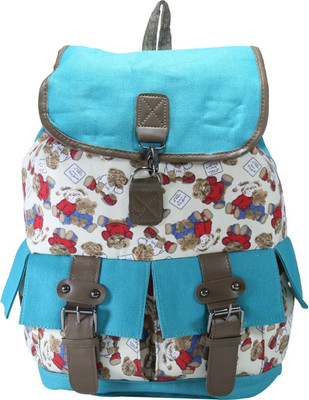 

Desence Women & Girls Stylish Backpack for College/School/Travel - Printed Canvas -with Adjustable Strap 10 liters (Green) 10 L Backpack(Multicolor)