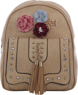

Bee fashionable Backpack For womens and girls 13 L Backpack(Beige)