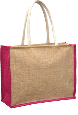 

AGGDA Plain Jute Waterproof Lunch Bag(Pink, 18 L)