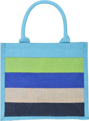 

Jute Cottage Multicolour Zipper Lunch Bag Medium Blue Jute Waterproof Lunch Bag(Blue, 3 L)