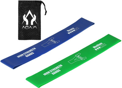 

A-TAPE Solid Loop Band 12 Inch Long (Green& Blue - Medium to Heavy Resistance Level) Pack of 2(Pack of 2, Blue;green