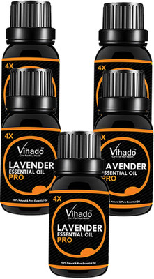 

VIHADO Lavender Pure Essential OiL 4X PRO - 10 ML (Pack of 5)(10 ml)