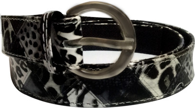 

viva Women Casual Black Artificial Leather Belt, Black;white