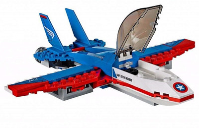 

RIANZ All New Super Heroes Building Blocks Mini America Captain Figure with Jet Fighter and More Toys Gift ( 186 Pcs )(Multicolor)