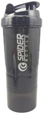 

Spider Protein shaker bottle 550 ML Leak proof storage container BPA Free 550 Shaker(Pack of 1, Black), Blk