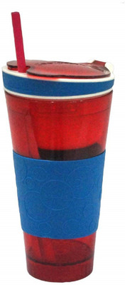 

TECHNOCHITRA 2 in 1 Snack & Drink Travel Cup in One Container ,Color Red 450 ml Sipper(Pack of 1, Red)