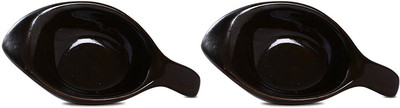 

caffeine Dip and Sauce Diva Serving Bowl in Black Glossy (Set of 2) Ceramic Bowl Set(Black, Pack of 2)