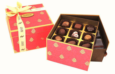 Zoroy Luxury Chocolate Diwali Double decker Box with 27 Pralines Fudges(300 g)
