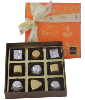 

Zoroy Luxury Chocolate Diwali Box of 9 Delite Chocolate Fudges(110 g)