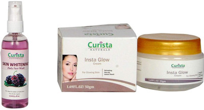 

Curista Naturals Insta Glow Fairness Cream And Skin Whitening Daily Face Wash Combo Pack(Set of 2)