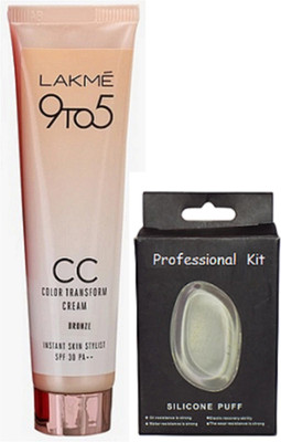 

Professional kit Silicon Puff, 9 To 5 C C Cream(Set of 2)