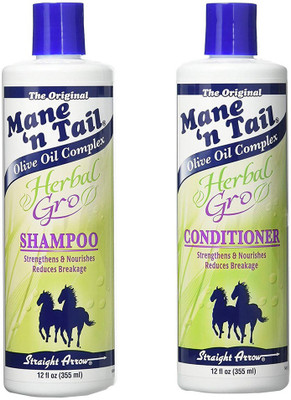 

Mane 'n Tail The Original Olive Oil Complex - Herbal Gro Shampoo + Conditioner - Strengthens & Nourishes - Reduces Breakage - 12 Oz - 2-Pack(Set of 1)