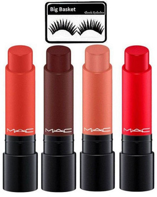 

big basket Eyelashes, Mac Liptensity Lipstick Multi Color Set of 4(Set of 5)