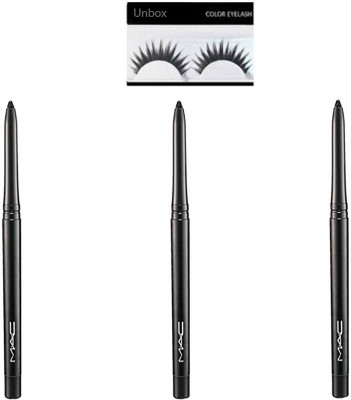 

unbox Combo set of Eye liner set of 3, Eyelashes (Set of 4)(Set of 4)